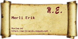 Merli Erik névjegykártya